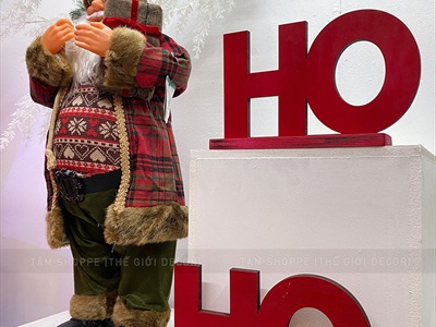 Chữ gỗ HO HO HO Decor Noel vui nhộn C17cm [Độc đáo] CHU-GO-19